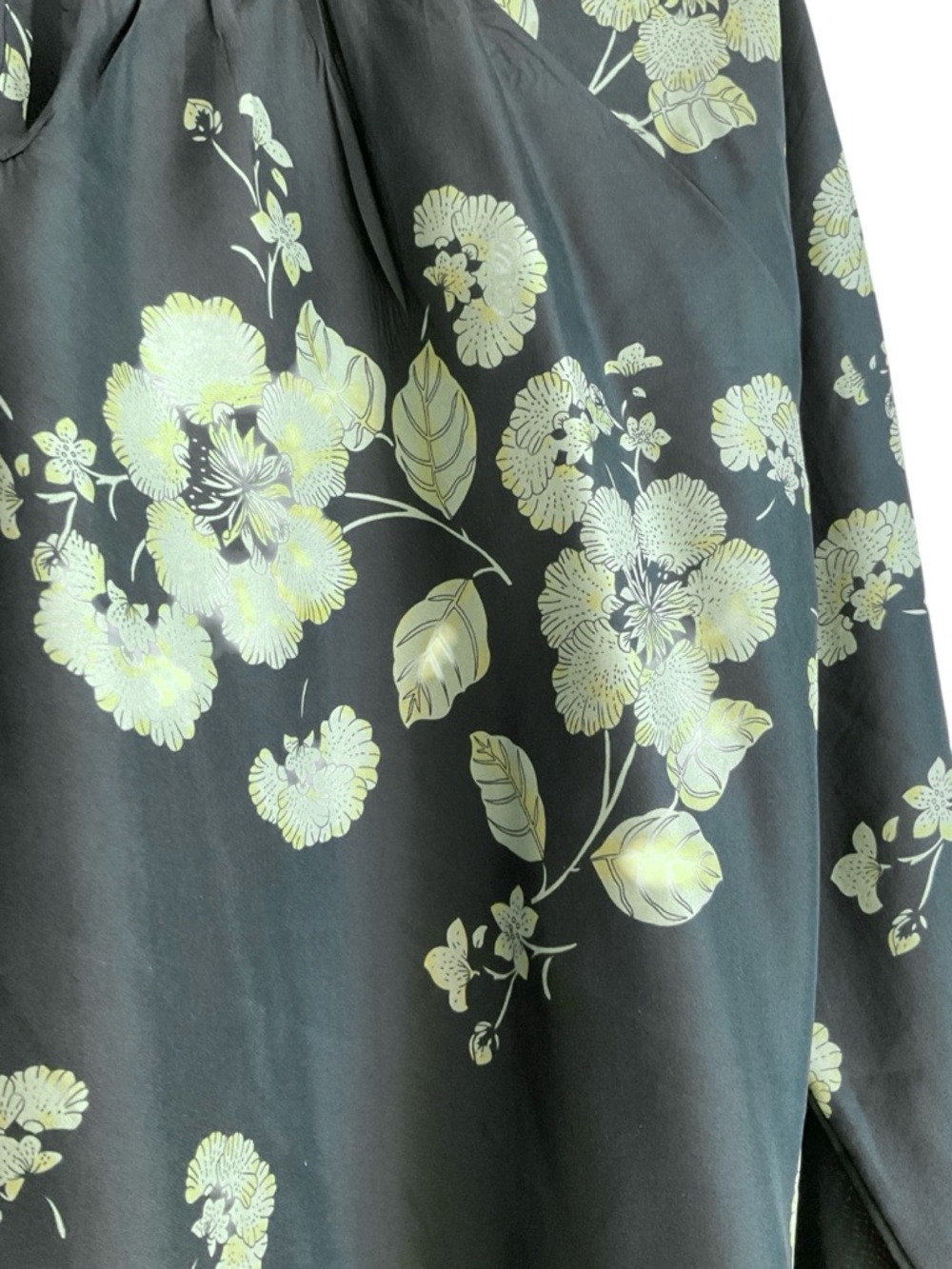 Sundance 100% Silk Floral Long Sleeve Green Boho Tunic* - Picture 5 of 6